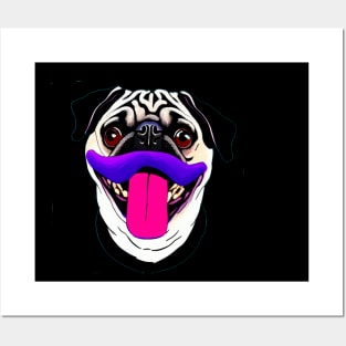 Pug smiling Posters and Art